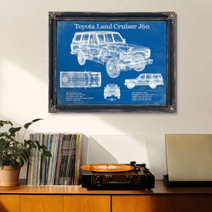 Toyota Land Cruiser J60 Blueprint Vintage Auto Print