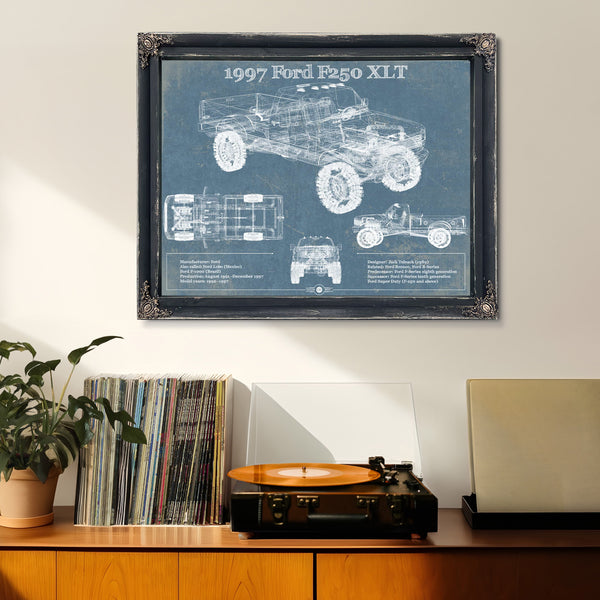 1997 Ford F250 XLT Vintage Blueprint Auto Print