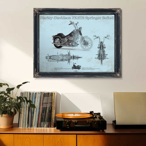 Harley-Davidson FXSTS Springer Softail Blueprint Motorcycle Patent Print