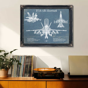 F/A-18 Hornet Blueprint Original Military Wall Art