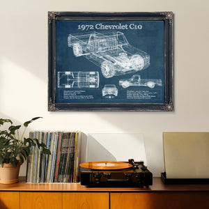 1972 Chevrolet C10 Vintage Blueprint Auto Print