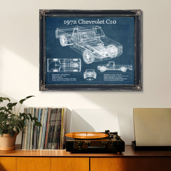 1972 Chevrolet C10 Vintage Blueprint Auto Print