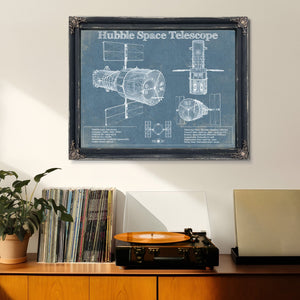 Hubble Telescope Blueprint Wall Art