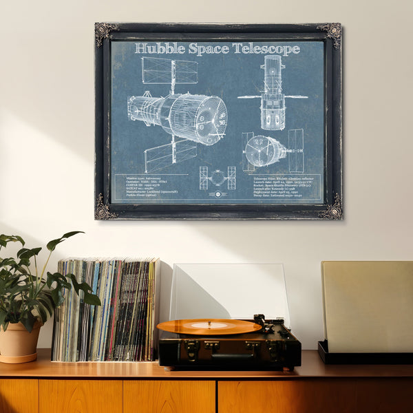Hubble Telescope Blueprint Wall Art
