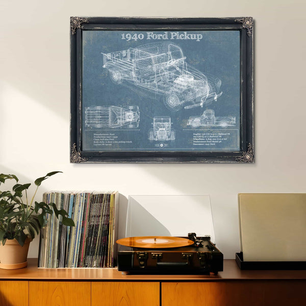 1940 Ford Pickup Vintage Blueprint Auto Print
