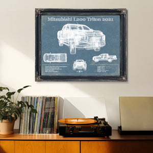 Mitsubishi L200 Triton 2021 Vintage Blueprint Auto Print