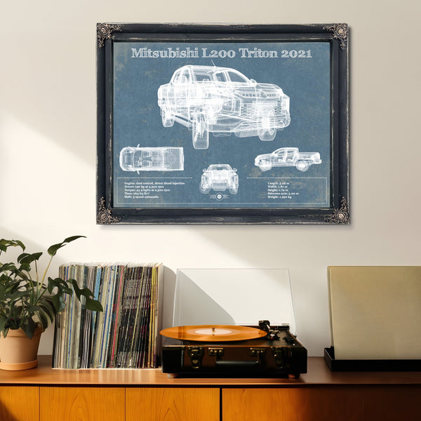 Mitsubishi L200 Triton 2021 Vintage Blueprint Auto Print