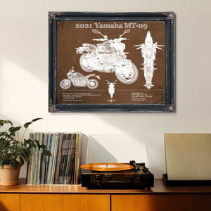 2021 Yamaha Mt 09 Vintage Blueprint Auto Print