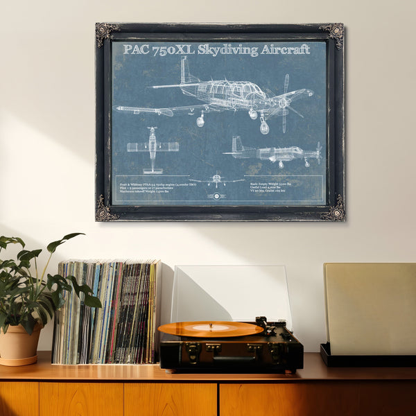 PAC 750XL Skydiving Aircraft Original Blueprint Art