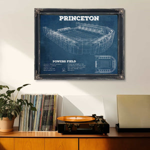 Princeton Tigers Football Art - Vintage Powers Field Blueprint Wall Art