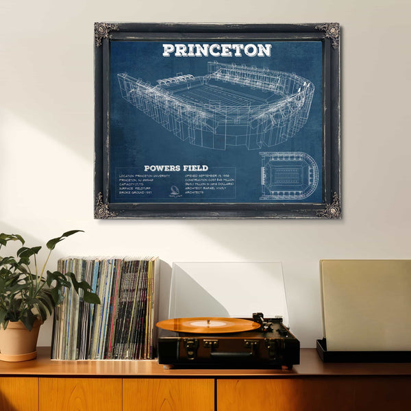 Princeton Tigers Football Art - Vintage Powers Field Blueprint Wall Art