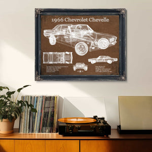1966 Chevelle Chevelle (Malibu) SS-396 Hardtop Coupe Original Blueprint Art