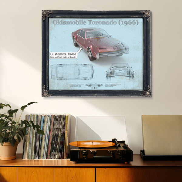 Oldsmobile Toronado (1966) Car Original Blueprint Art