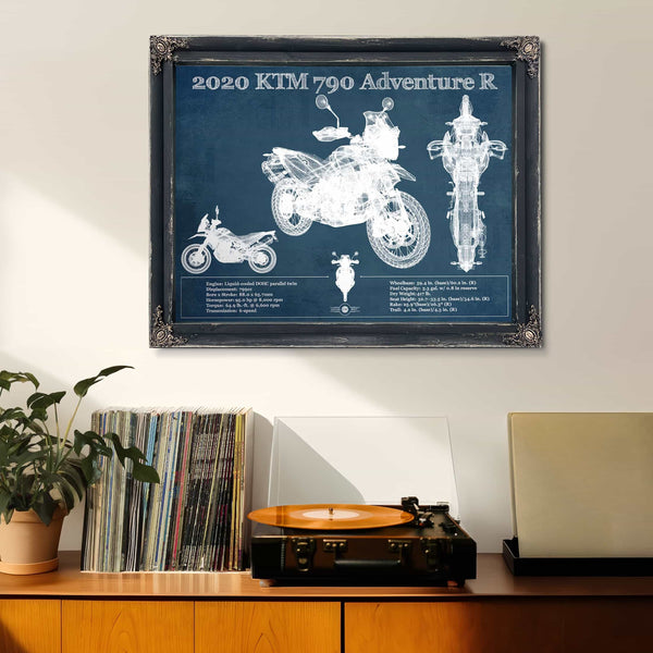 2020 Ktm 790 Adventure R Vintage Blueprint Auto Print