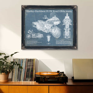 Harley-Davidson FLTR Road Glide 2009 Blueprint Motorcycle Patent Print