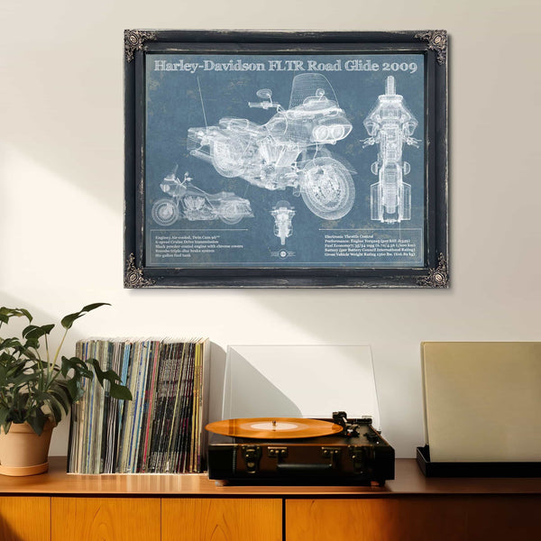 Harley-Davidson FLTR Road Glide 2009 Blueprint Motorcycle Patent Print