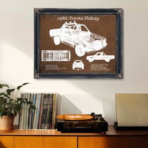 1986 Toyota Hilux Pickup Vintage Blueprint Auto Print