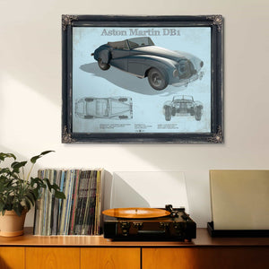 Aston Martin DB1 Blueprint Vintage Auto Print