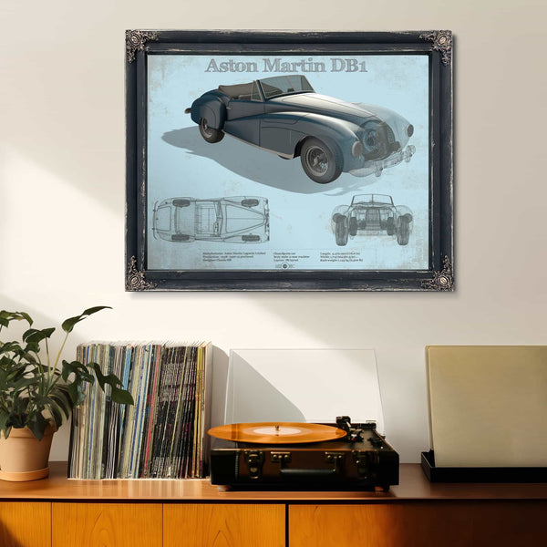 Aston Martin DB1 Blueprint Vintage Auto Print
