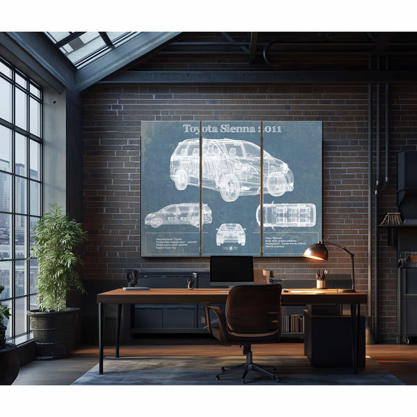 Toyota Sienna 2011 Blueprint Vintage Auto Print