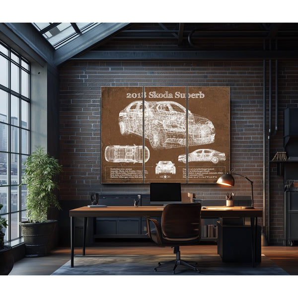 2018 Skoda Superb Vintage Blueprint Auto Print