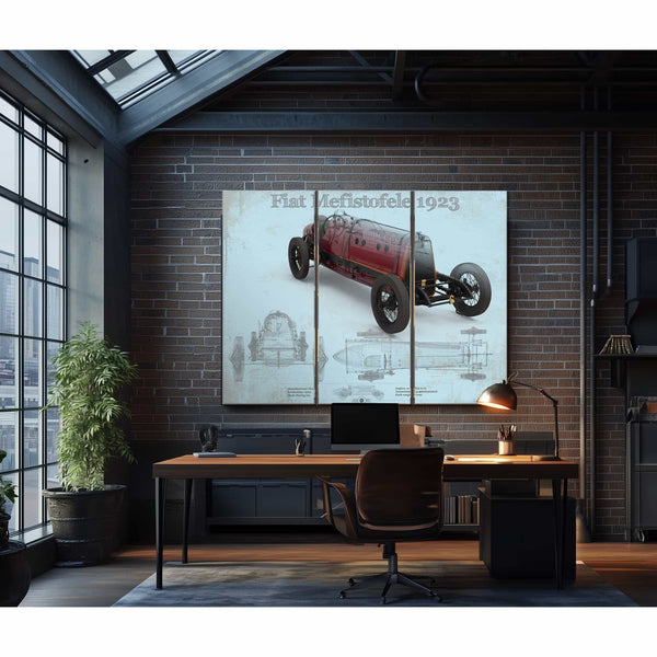 Fiat Mephistopheles Blueprint Vintage Auto Print