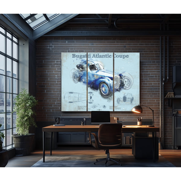 Bugatti Atlantic Coupe Vintage Sports Car Print
