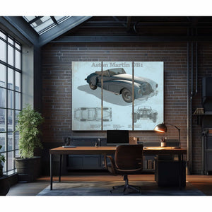 Aston Martin DB1 Blueprint Vintage Auto Print