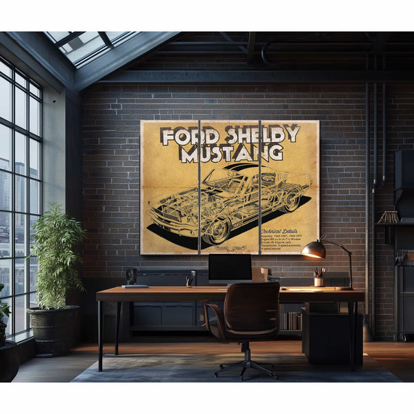 Vintage Ford Shelby Mustang Sports Car Print