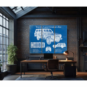 Toyota Land Cruiser J60 Blueprint Vintage Auto Print