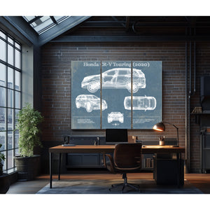 Honda CR-V Touring (2020) Vintage Blueprint Auto Print