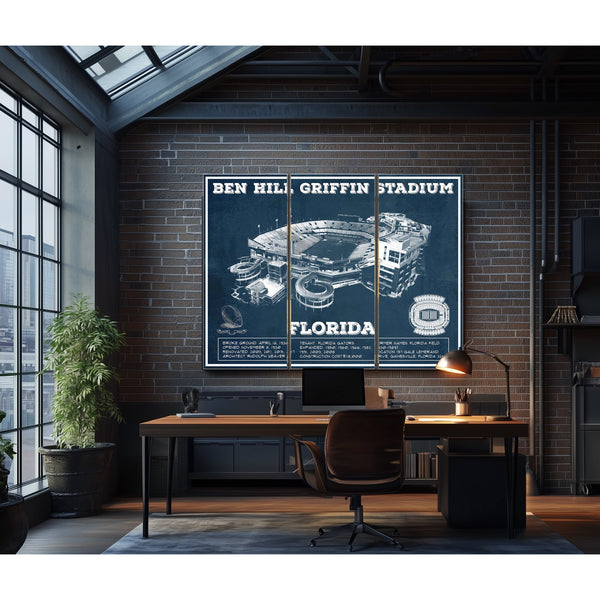 Ben Hill Griffin Stadium Art - University of Florida Gators Vintage Stadium Art Print