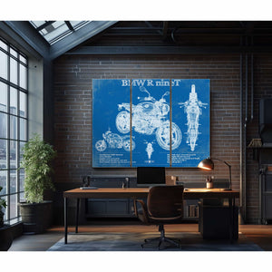 BMW R nine T Blueprint Vintage Motorcycle Print