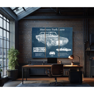 Mercury Park Lane Blueprint Vintage Auto Print