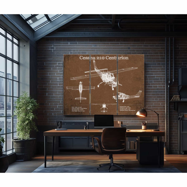 Cessna 210 Centurion Original Blueprint Art