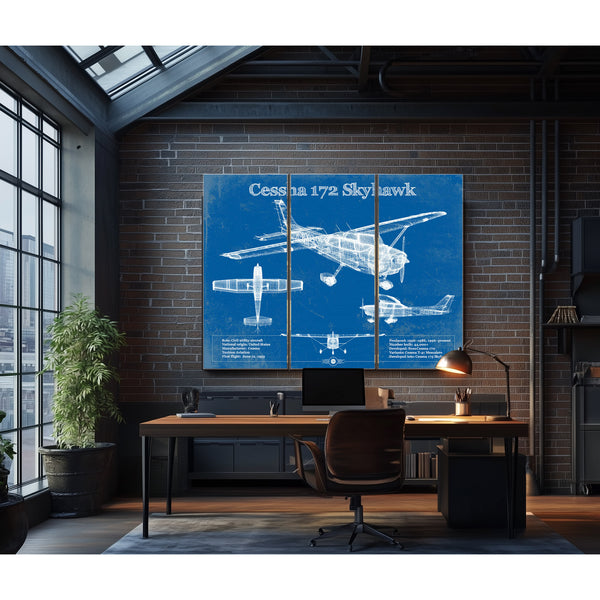 Cessna 172 Skyhawk Original Blueprint Art