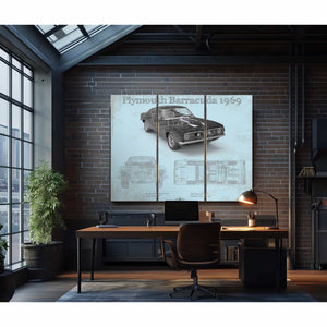 Plymouth Barracuda Original Blueprint Art