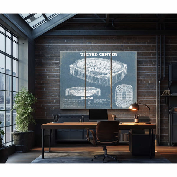 United Center - Chicago Blackhawks Vintage Hockey Print