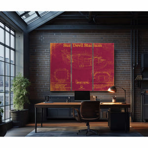 Sun Devil Stadium Wall Art - Vintage Arizona State Sun Devils Art