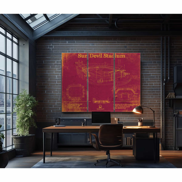 Sun Devil Stadium Wall Art - Vintage Arizona State Sun Devils Art