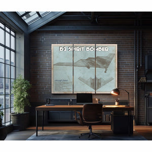 B2 Spirit Bomber Patent Blueprint Original Design Wall Art