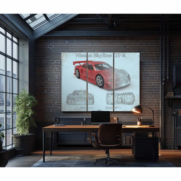Nissan Skyline GT R Original Blueprint Art