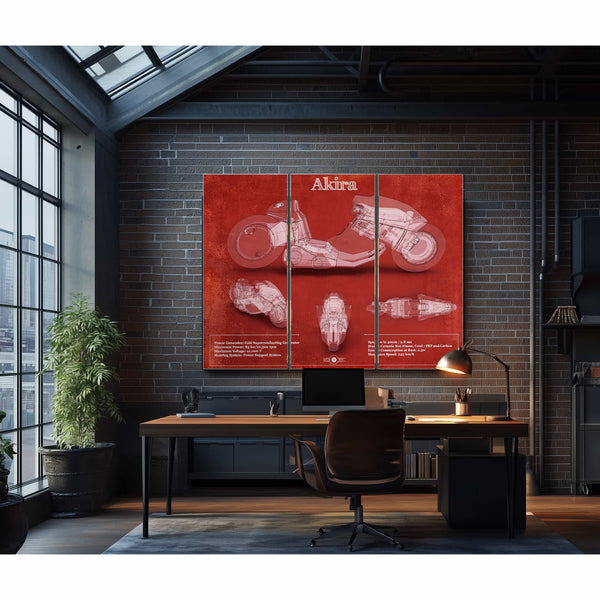 Akira Blueprint Vintage Motorcycle Print