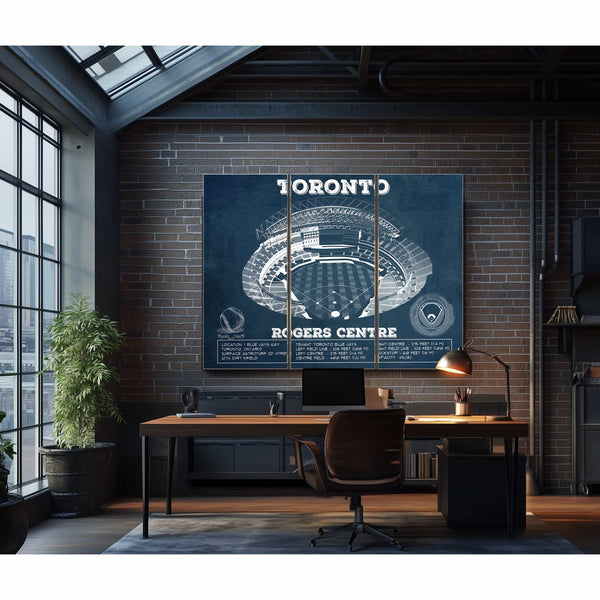 Toronto Blue Jays Rogers Centre Vintage Baseball Fan Print