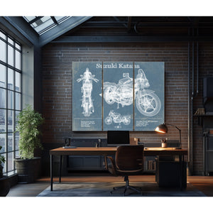 Suzuki Katana Blueprint Motorcycle Patent Print