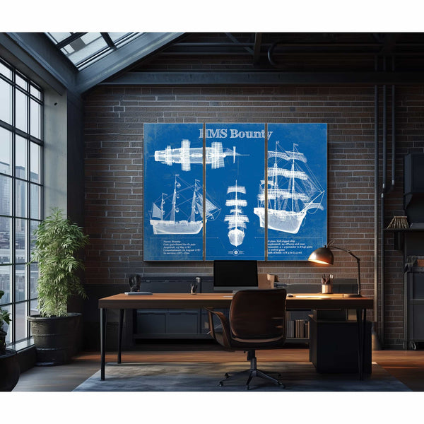 HM Armed Vessel Bounty Blueprint Original Wall Art