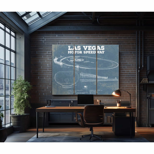 Las Vegas Motor Speedway Blueprint NASCAR Race Track Print