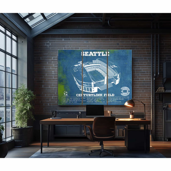 Seattle Sounders F.C. - Vintage Century Link Field MLS Soccer Print