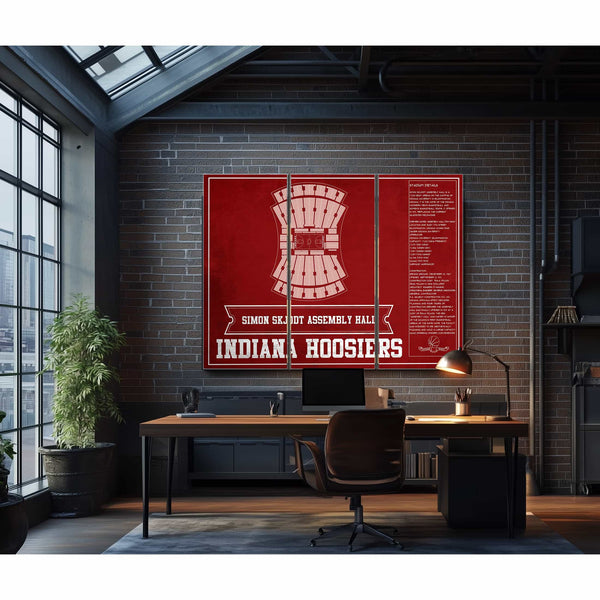 Simon Skjodt Assembly Hall Indiana Hoosiers Team Color NCAA Vintage Print