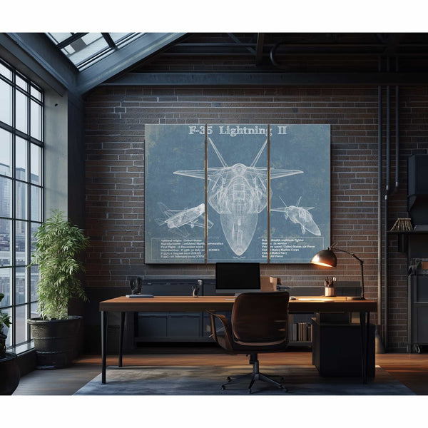 F-35 Aircraft Patent Blueprint Original Design Wall Art